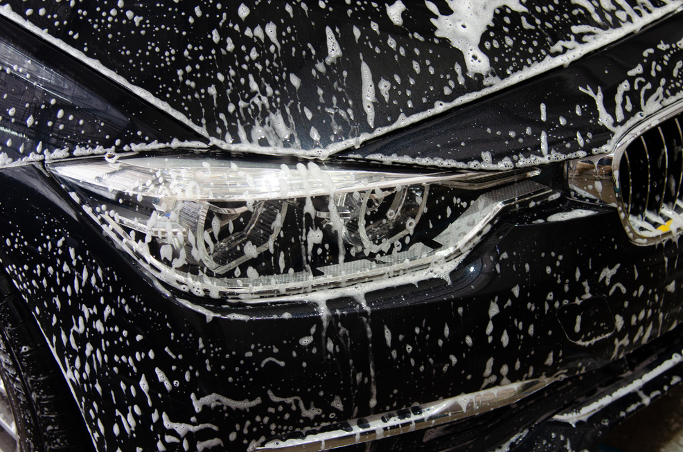 Car with Bubbles at Car Wash