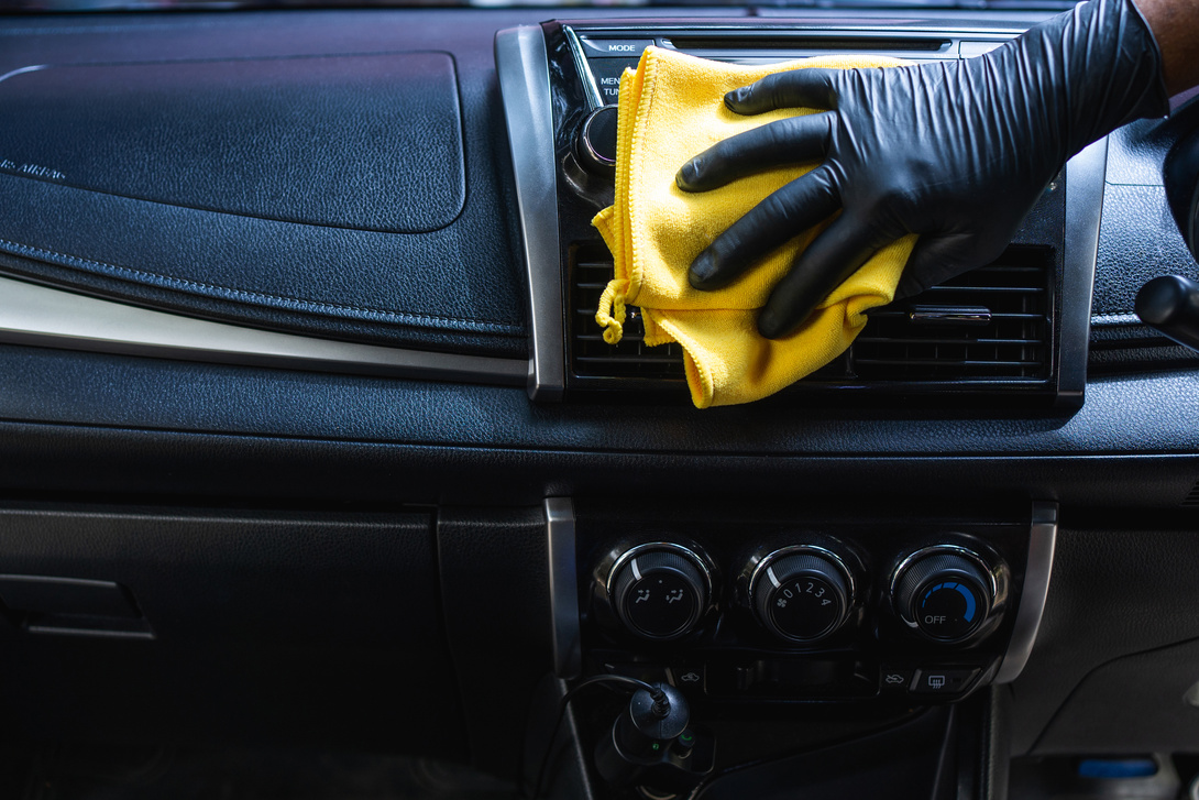 A Man Cleaning Car Interior, Car Detailing (or Valeting) Concept